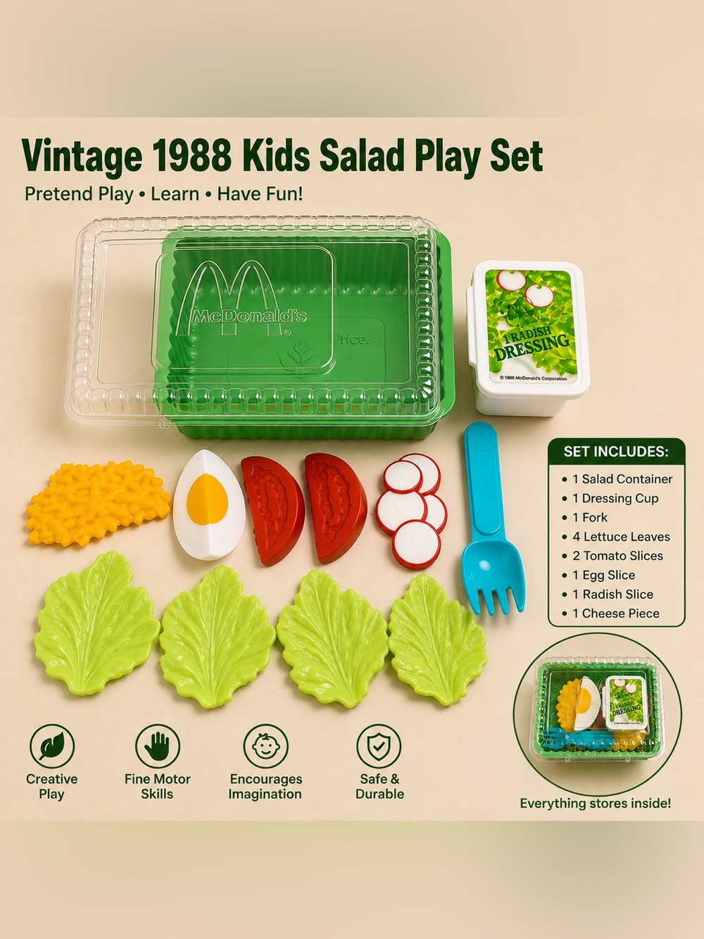Vintage Fisher Price 1988 McDonald’s Garden Salad